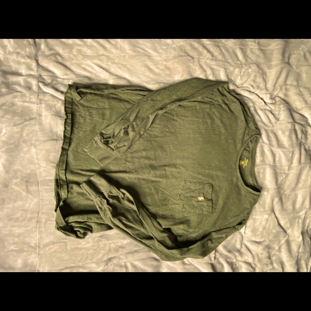 Olive Polo Sweatshirt with pocket